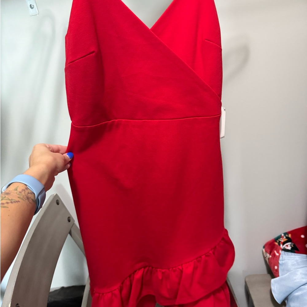 Lulu's Vibrant Red Ruffle Dress